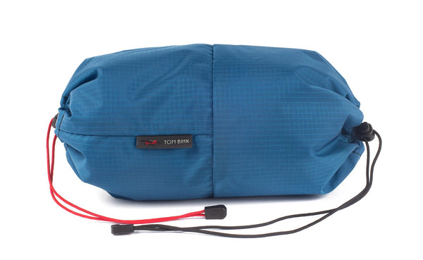 An Aeronaut 30 Travel Laundry Stuff Sack in Cobalt (blue with light blue grid) 210 Cerylon.